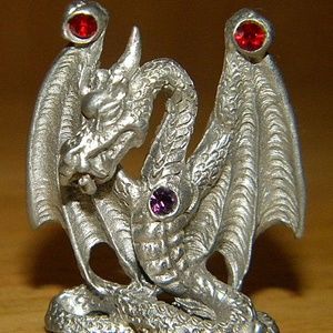 Greg Neeley Signed Pewter Dragon with Rhinestones